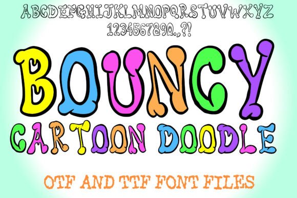 Bouncy Cartoon Doodle Font: A Playful Display Typeface for Digital Design